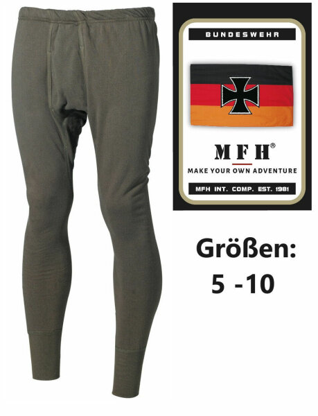 Bundeswehr Lange Püsch Unterhose - extra Warm - elastischer Bund - seitlicher Eingriff