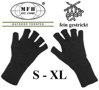 Feinstrick – Handschuhe ohne Finger - schwarz -...