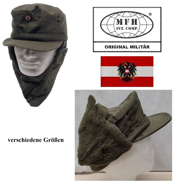 Österreisches Bundesheer - Wintermütze - Grün/Oliv- Unisex- Kokarde - Original Militär