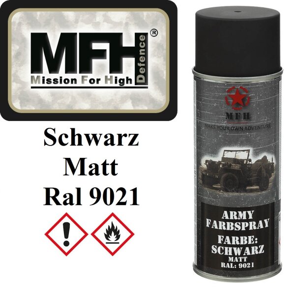 MFH Farbspray - Schwarz - Matt - Dosenspray - 400ml