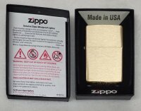 Original Zippo Feuerzeug - "Brushed Brass" - Benzinfeuerzeug - Sturmfeuerzeug - Messing Gebürstet