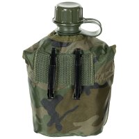 US Feldflasche - 1 Liter - BPA - frei - inkl. Tragehülle - Woodland