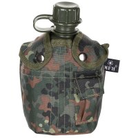 US Feldflasche - 1 Liter - BPA - frei - inkl. Tragehülle - Flecktarn