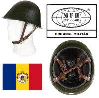 Original Militär Stahlhelm – M73 - mit Futter und Kinnriemen aus Leder - Rumänische Armee - Gebraucht