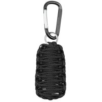 Survival Set "Parachute Cord" - Fallschirmleine, Angelset, Feuerstarter, Skalpell,... - Schwarz