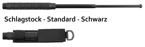 Schlagstock - Standard - 3teilig - Ausziehbar - Schwarz - ca. 53,5 cm