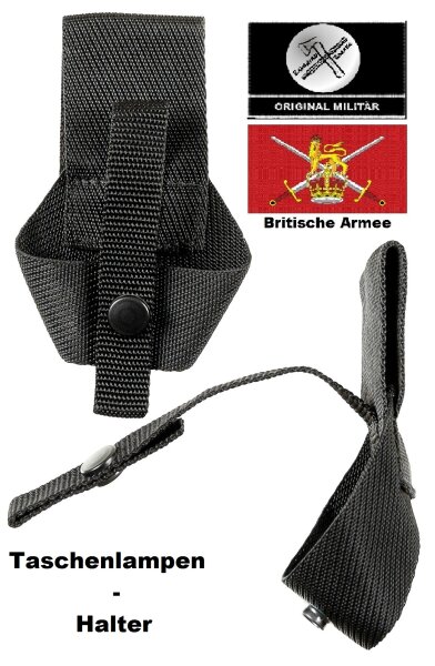 Britische Armee Taschenlampen - Gürtelhalter - Sehr Stabil – Schwarz - Gebraucht