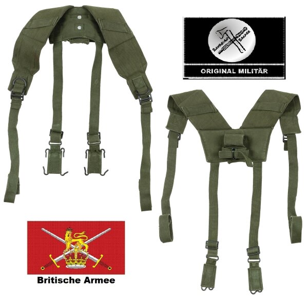 Britische Armee Koppel- / Schultergurt - M 58 - Oliv - Gebraucht - Original Militär