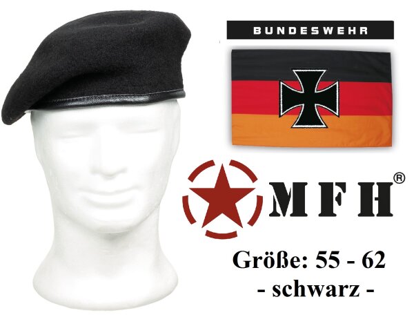 Deutsche Bundeswehr Barett - Schwarz - Standardbarett