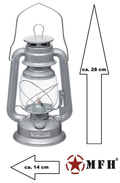 Petroleumlampe - Sturmlaterne - Zinkfarben - Not(fall)laterne