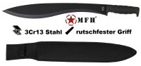 Machete "Taifun" - ergonomisch geformter Gummigriff - extra lange  Machete "Taifun" - ergonomisch geformter Gummigriff- extra lange  Machete "Taifun" - ergonomisch geformter Gummigriff- extra lange Klinge aus schwarz beschichteter 3Cr13 Stahl