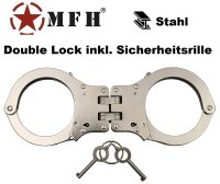 Profi Stahl Handschellen - Handfesseln - mit Sicherheitsrille und Gelenk - unverwüstliches Profigerät