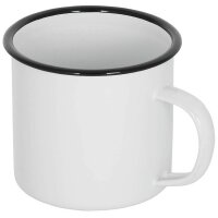 Emaille - Tasse - ca. 350 ml - Weiß / Schwarz - ca....