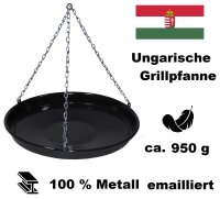 Ungarische Grillpfanne mit 3 Ketten - 100 % Metall...