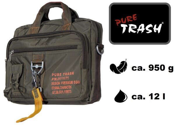 Handtasche - Laptoptasche - "PureTrash" - Karabinerhaken - ca. 12 Liter - ca. 950 g - ca. 40 x 30 x 10 cm