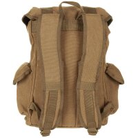 Rucksack Canvas "PureTrash" - ca. 25 Liter - Echtleder- und Messingaccessoire - Braun -  ca. 1 kg - ca. 33 x 42 x 20 cm