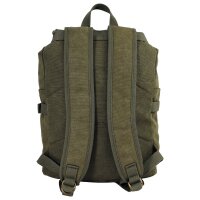 Rucksack Canvas "PureTrash" - ca. 35 Liter - Echtleder- und Messingaccessoire - Oliv - ca. 1,15 kg - ca. 32 x 46 x 25 cm