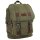 Rucksack Canvas "PureTrash" - ca. 35 Liter - Echtleder- und Messingaccessoire - Oliv - ca. 1,15 kg - ca. 32 x 46 x 25 cm