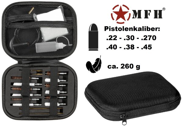 Reinigungsset für Pistolen - Multikaliber - inkl. Etui – ca. 260 g - ca. 19,5 x 15 x 4 cm