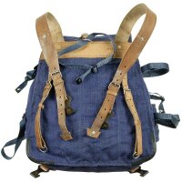 Rumänischer Rucksack - ca. 30 Liter - Blau -  ca. 45 x 30 x 20 cm -- 100 % Baumwolle - Neuwertig - Original Militär