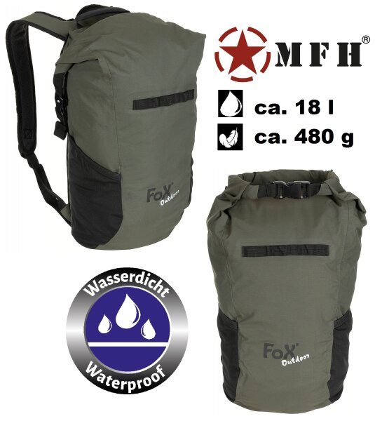 Wasserdichter Rucksack - Dry Pak 30 - ca. 18 Liter - ca. 480 g - Klasse IPX6 - ca. 65 x 40 x 13 cm