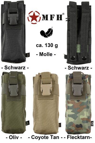 Funk - Tasche - Molle - Klickverschluss mit elastischem Kordelzug - ca. 130 g - ca. 9 x 20 x 5 cm - 100 % Polyester