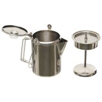 Kaffeekanne - mit Perkolator - ca. 9 Tassen - ca. 1,5 Liter - ca. 660 g - Kanne: ca. 20 x 12 cm - 100 % Edelstahl