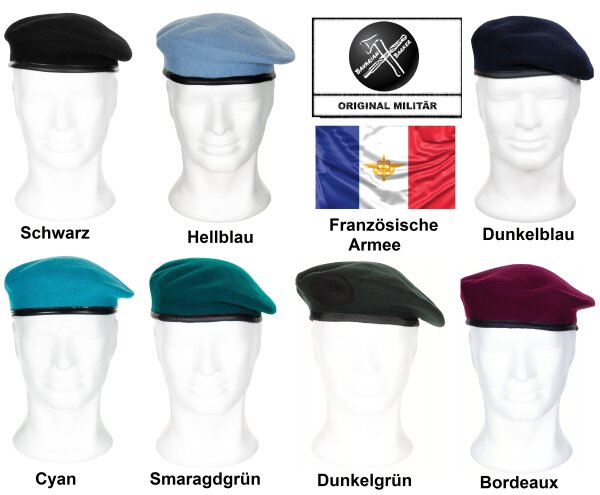 Französisches Commando Barett - Verschiedene Farben / Größen - 100 % Wolle - Original Militär