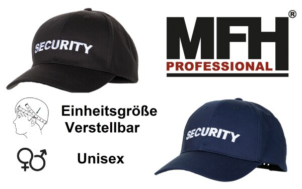 US Cap - Schirmmütze - Security - mit verstellbarer Druckknopflasche - Einheitsgröße - Unisex