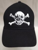 Baseball Cap - Großer Totenkopf-Stick auf der Stirnseite - Größenverstellbar durch Klemmverschluss - 100 % Baumwolle