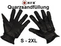 Lederhandschuhe mit Quarzsandfüllung - Schwarz -...