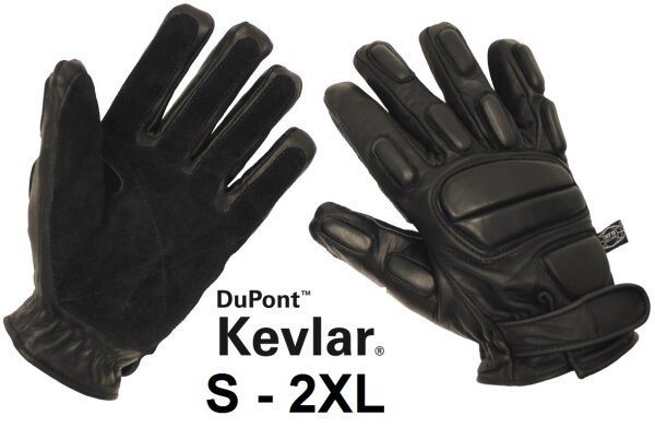 Lederhandschuhe "Protect" - Schwarz - DuPont™ Kevlar®-Faser - 100 % Wildleder