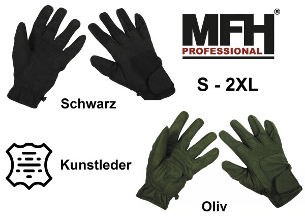 Taktischer Fingerhandschuhe "Worker Light" - leicht gepolsterte - Handinnenfläche Amara-Leder Besatz