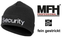 Strickmütze - Security - silber bestickt - fein...