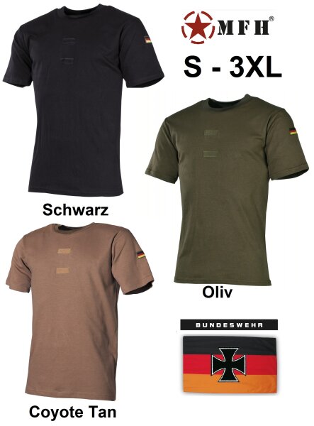 BW Tropenunterhemd - halbarm - Spezialmateialrmix - hohe Atmungsaktivität - Nationalabzeichen - 60 % Baumwolle, 40 % Polyester