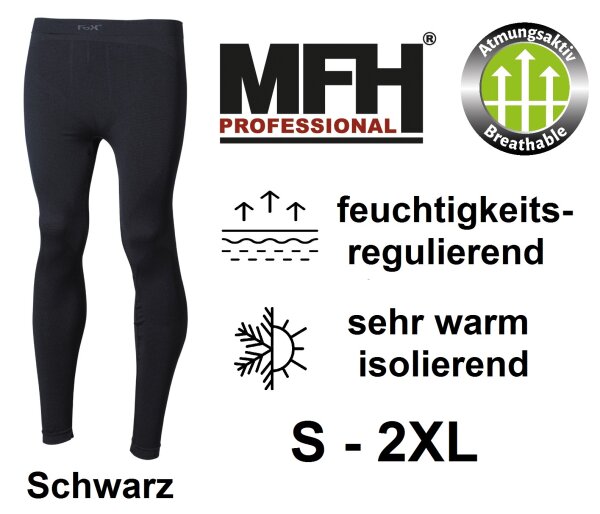 Thermo Funktions Unterhose - schwarz - speziell für sportliche Aktivitäten - extra warm - atmungsaktiv, schnelltrocknend, feuchtigkeitsregulierend