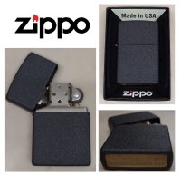 Original Zippo Feuerzeug - "Black Crackle" -...