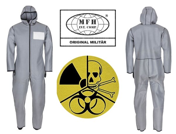 Original Militär ABC Schutzanzug "Lifetex" - Grau - Carbon -  Einheitsgröße - NBC