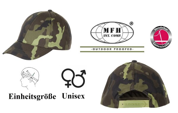 Kinder Baseball Cap - Schirmmütze - größenverstellbar - M 95 CZ tarn