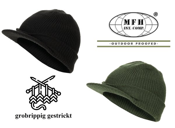 Schildmütze - grobrippig gestrickt