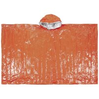 Notfallponcho - Orange - Einseitig Alubeschichtet - Notfallpfeife